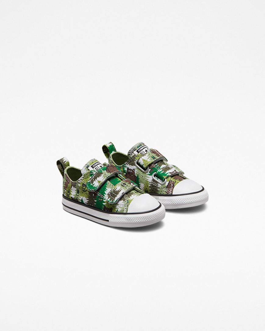 Tenisky Nizke Converse Chuck Taylor All Star Easy-On Forest Camo Dievcenske Biele Zelene | SK 5FJGZ3